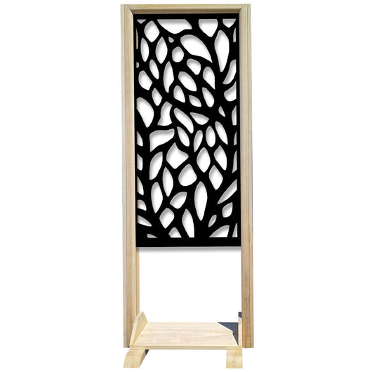 FOGLIE - Separè - Paravento modulabile - 70x190cm - in Legno e PVC Colore: nero