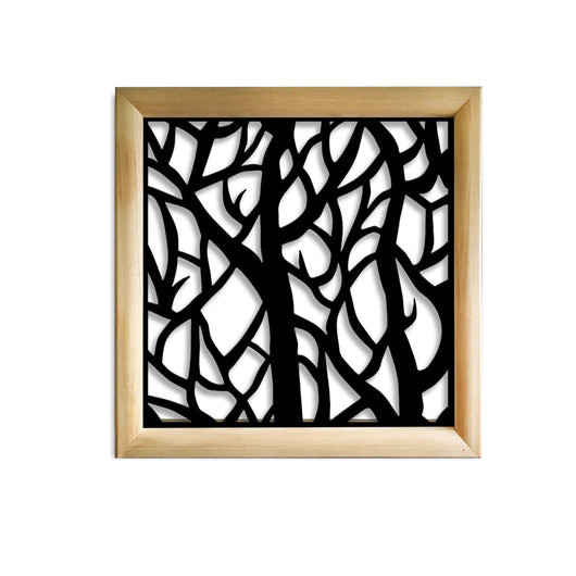 FORESTA  - Moduli Decorativi in Legno e PVC Misura: 98x98 cm, Colore: nero