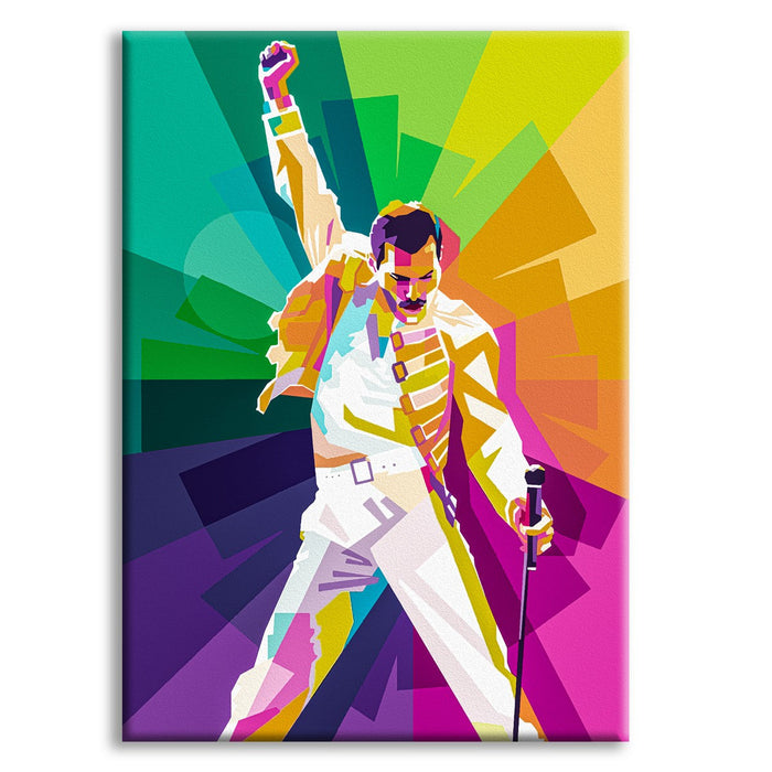 FREDDIE MERCURY - Quadro stampato su Canvas e montato su telaio in legno Misura: 100x140 cm