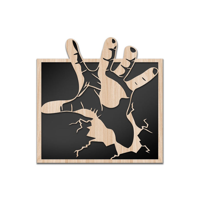 HAND - Quadro arredo LASERCUT composito Legno e PVC Misura: 40x40 cm