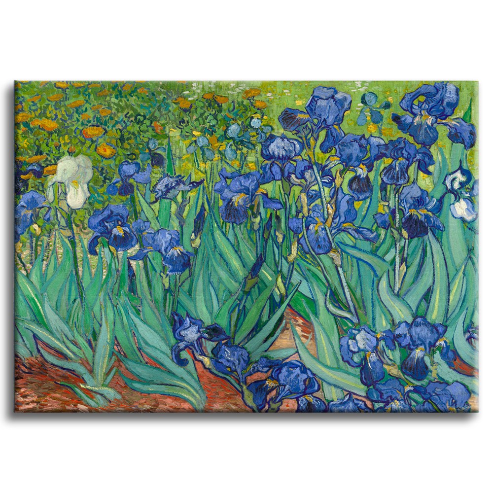 IRISES Van Gogh - Quadro con tela pittorica su telaio in legno Misura: 70X50 cm