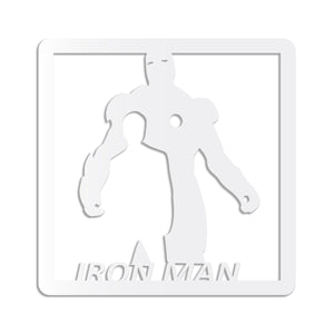 IRONMAN - Quadro moderno in pvc solido 48 x 48cm Colore: bianco