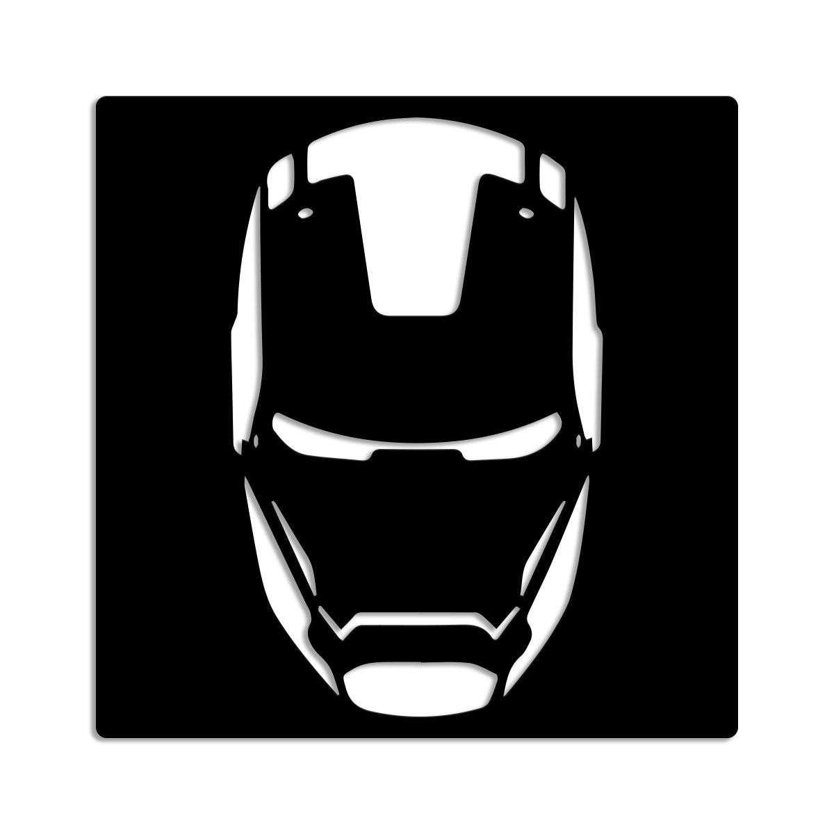 IRONMAN MASK- Quadro moderno in pvc solido 48 x 48cm Colore: nero