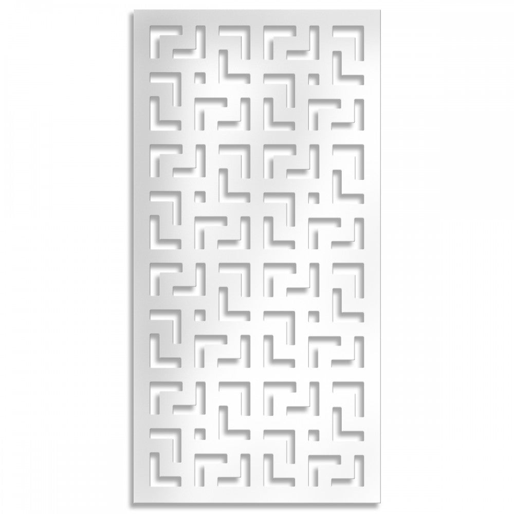 LABYRINTH - L - Pannello in PVC traforato - Parasole Misura: 98x198 cm, Colore: bianco