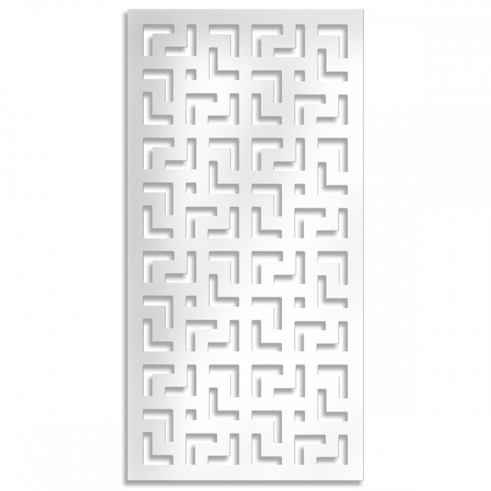 LABYRINTH - L - Pannello in PVC traforato - Parasole Misura: 98x198 cm, Colore: bianco