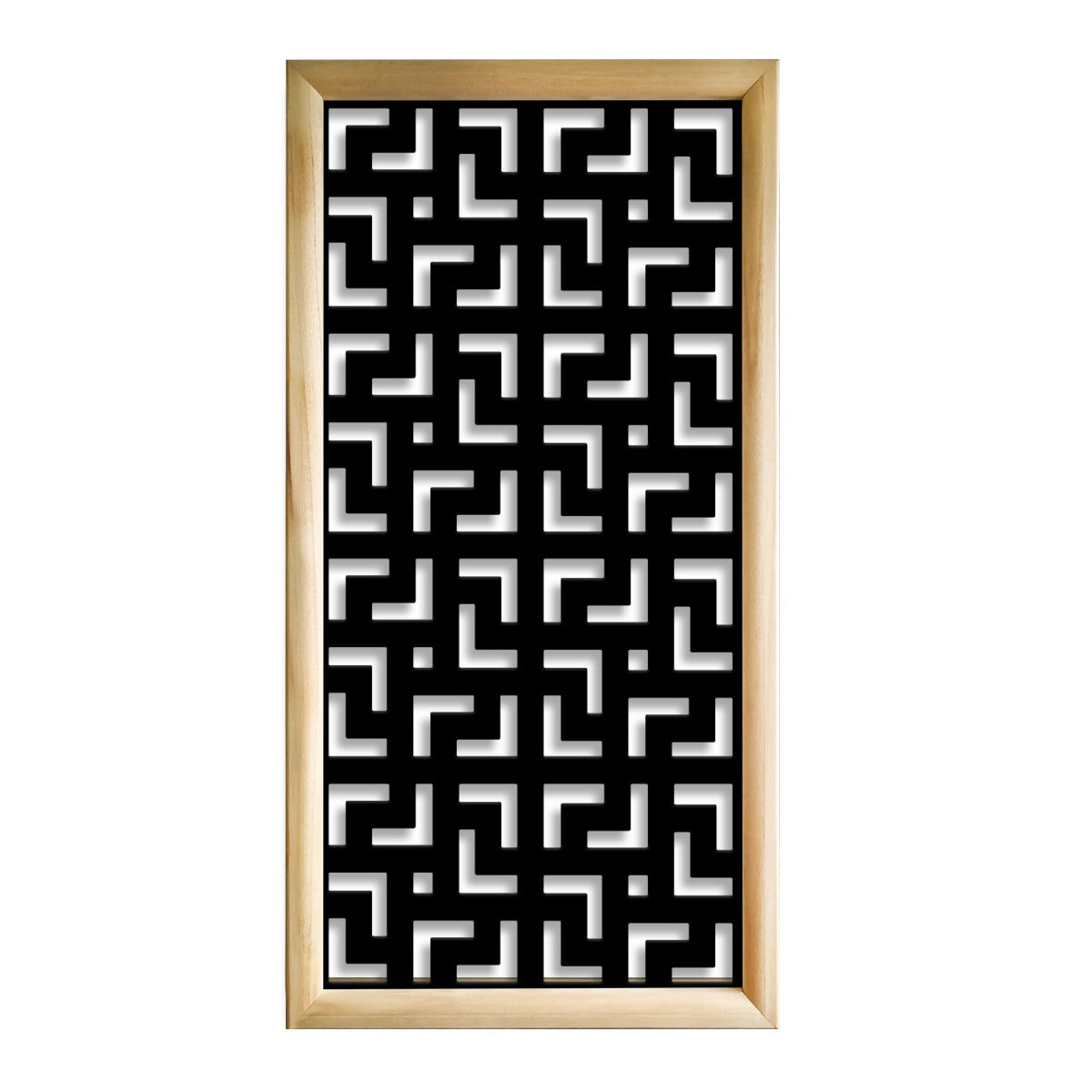 LABYRINTH L - Moduli Decorativi in Legno e PVC Misura: 73x148 cm, Colore: nero