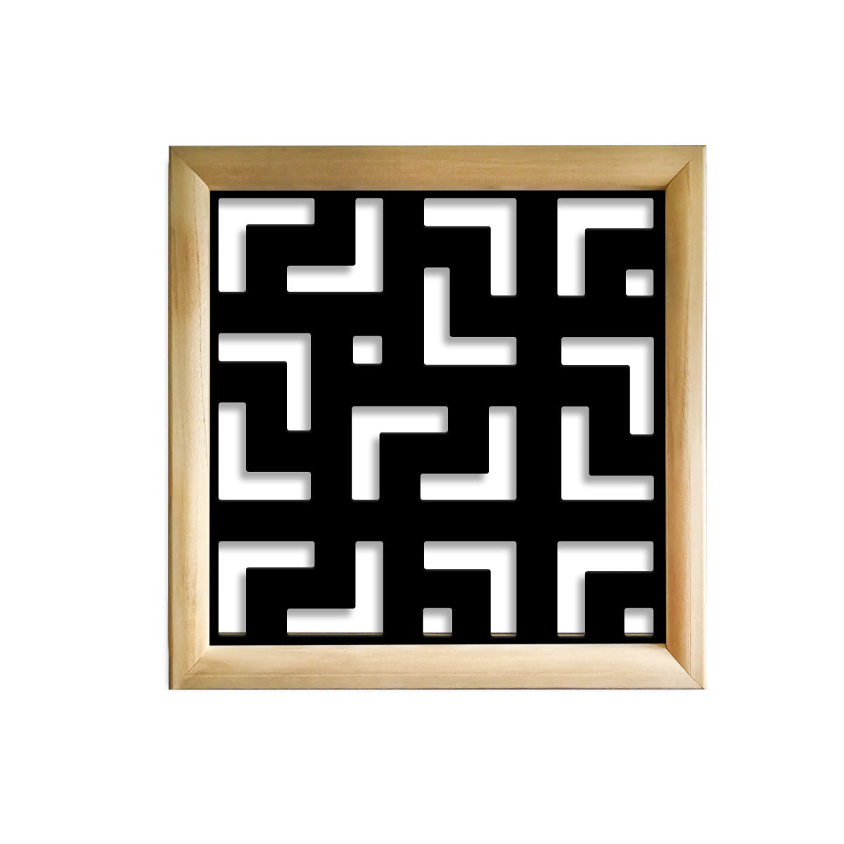 LABYRINTH L - Moduli Decorativi in Legno e PVC Colore: nero, Misura: 73x73 cm