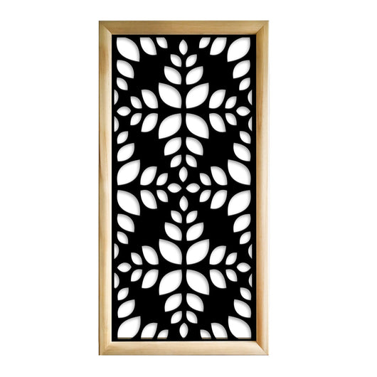 LEAVES  - Moduli Decorativi in Legno e PVC Misura: 73x148 cm, Colore: nero