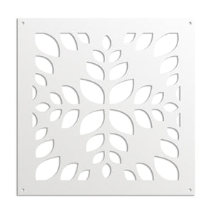 LEAVES - Pannello in PVC traforato - Parasole Misura: 98x98 cm, Colore: bianco