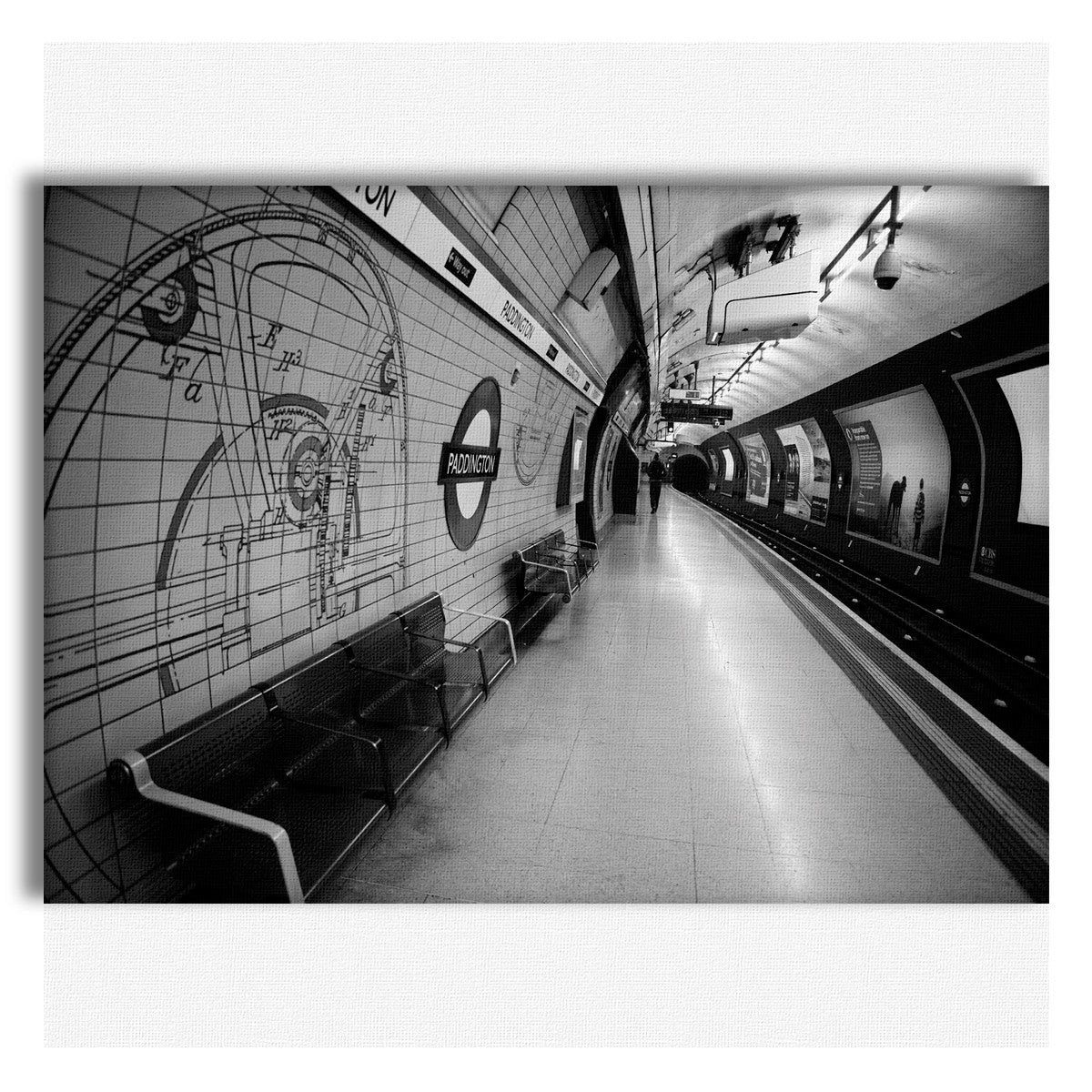 LONDON Subway Paddington - Quadro Canvas su telaio in legno Misura: 100x70 cm