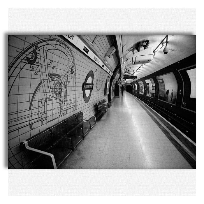 LONDON Subway Paddington - Quadro Canvas su telaio in legno Misura: 100x70 cm