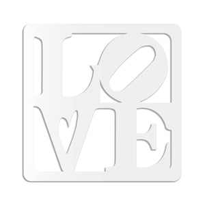 LOVE - Quadro moderno in pvc solido 48 x 48cm Colore: bianco