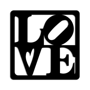 LOVE - Quadro moderno in pvc solido 48 x 48cm Colore: nero