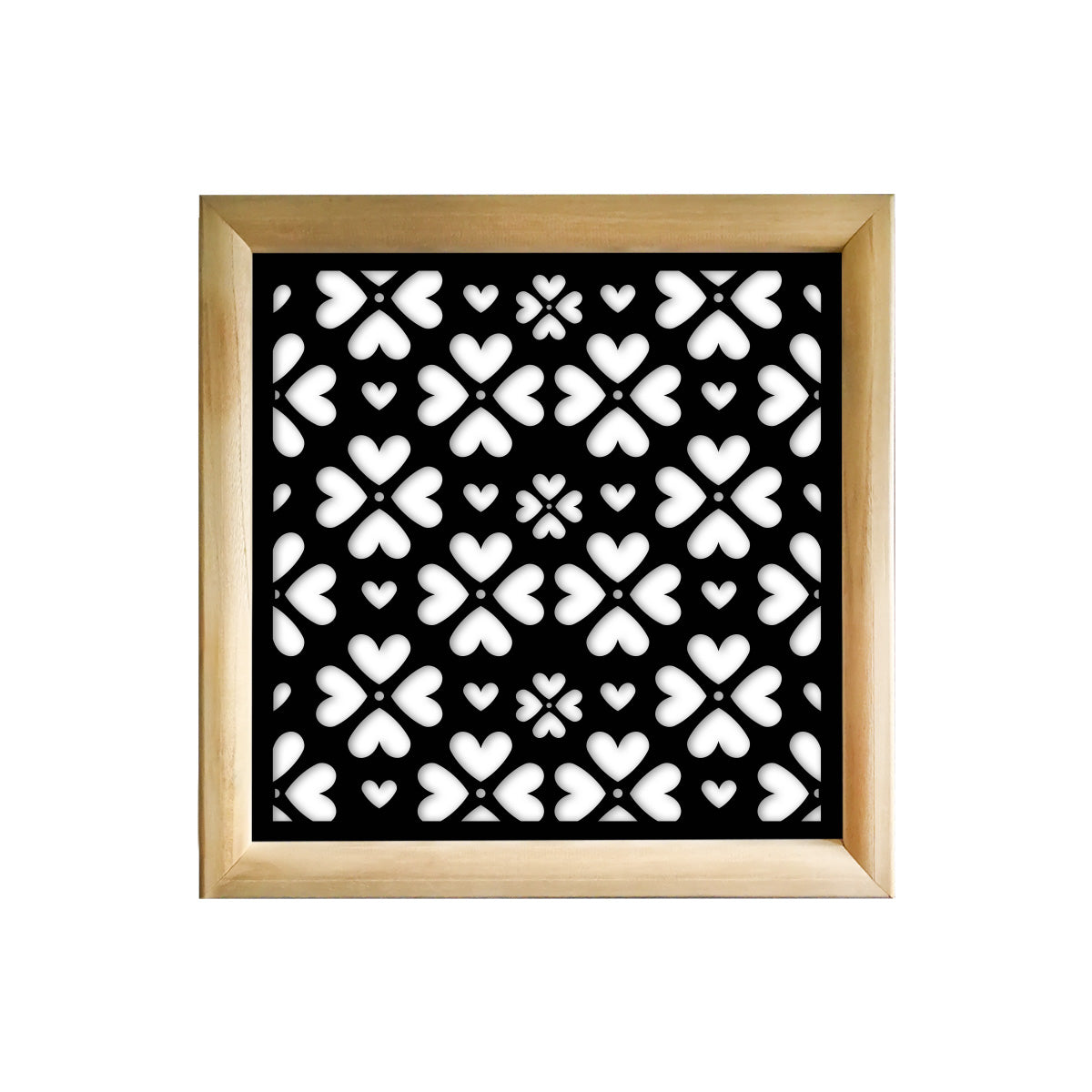 LOVE ME - Moduli Decorativi in Legno e PVC Misura: 73x73 cm, Colore: nero