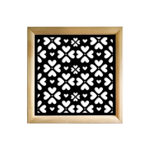 LOVE ME - Moduli Decorativi in Legno e PVC Misura: 73x73 cm, Colore: nero