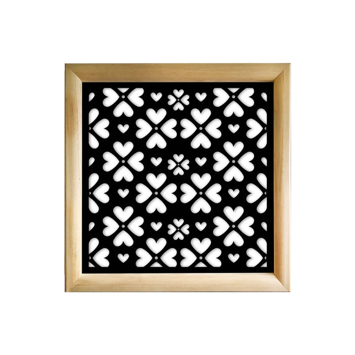 LOVE ME - Moduli Decorativi in Legno e PVC Misura: 73x73 cm, Colore: nero