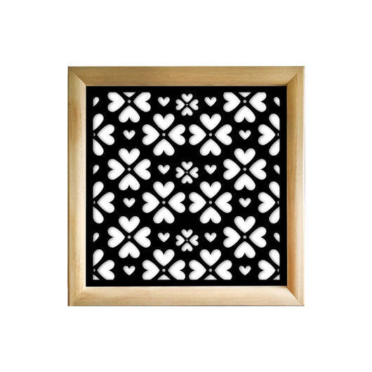 LOVE ME - Moduli Decorativi in Legno e PVC Misura: 98x98 cm, Colore: nero