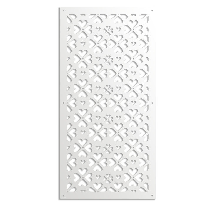 LOVE ME - Pannello in PVC traforato - Parasole Misura: 73x148 cm, Colore: bianco