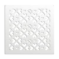 LOVE ME - Pannello in PVC traforato - Parasole Misura: 73x73 cm, Colore: bianco