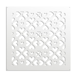 LOVE ME - Pannello in PVC traforato - Parasole Misura: 73x73 cm, Colore: bianco