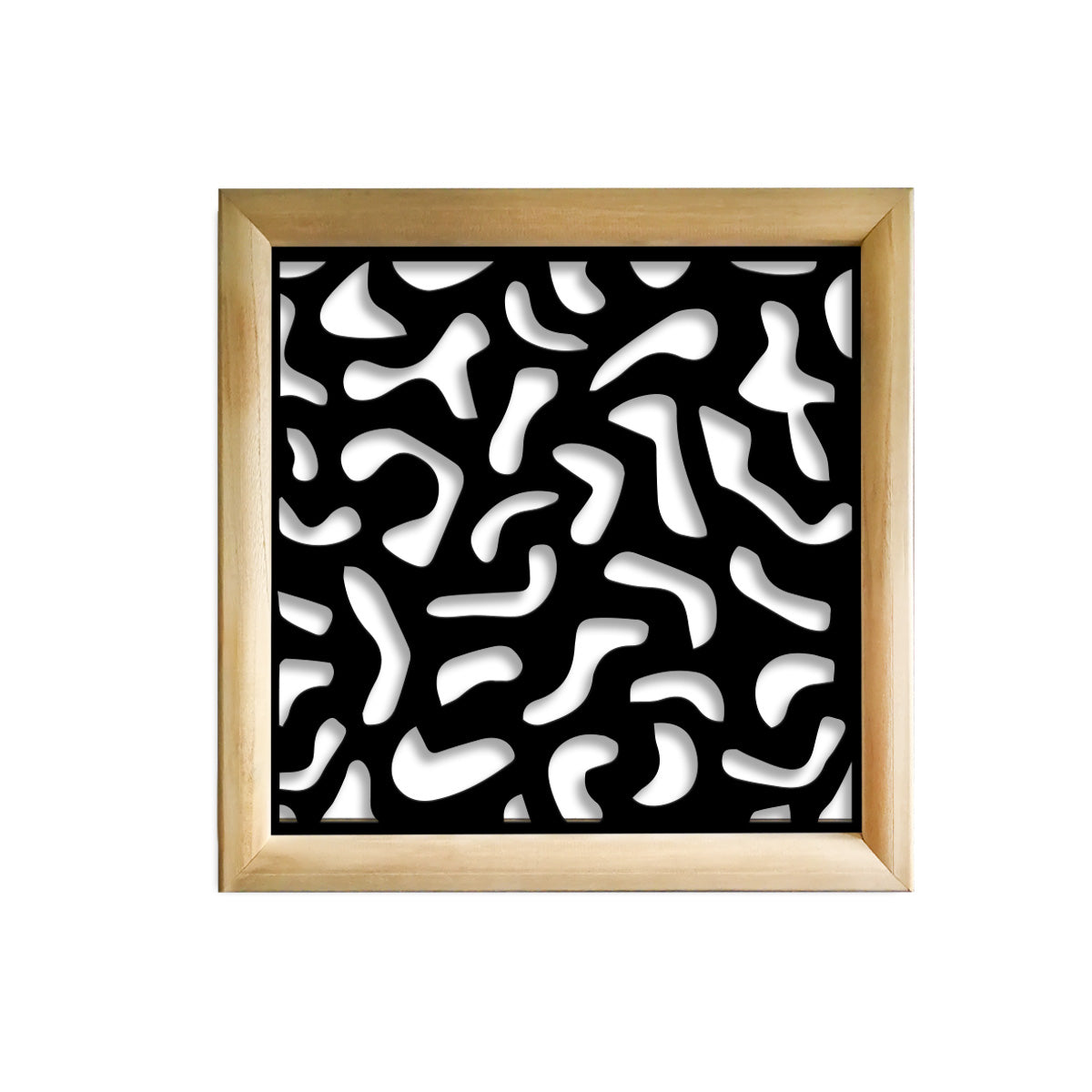 MACCHIE - Moduli Decorativi in Legno e PVC Colore: nero, Misura: 48x48 cm