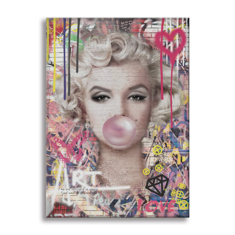 Marilyn Graffiti -  Quadro Canvas Contemporaneo su telaio in legno Misura: 100x140 cm