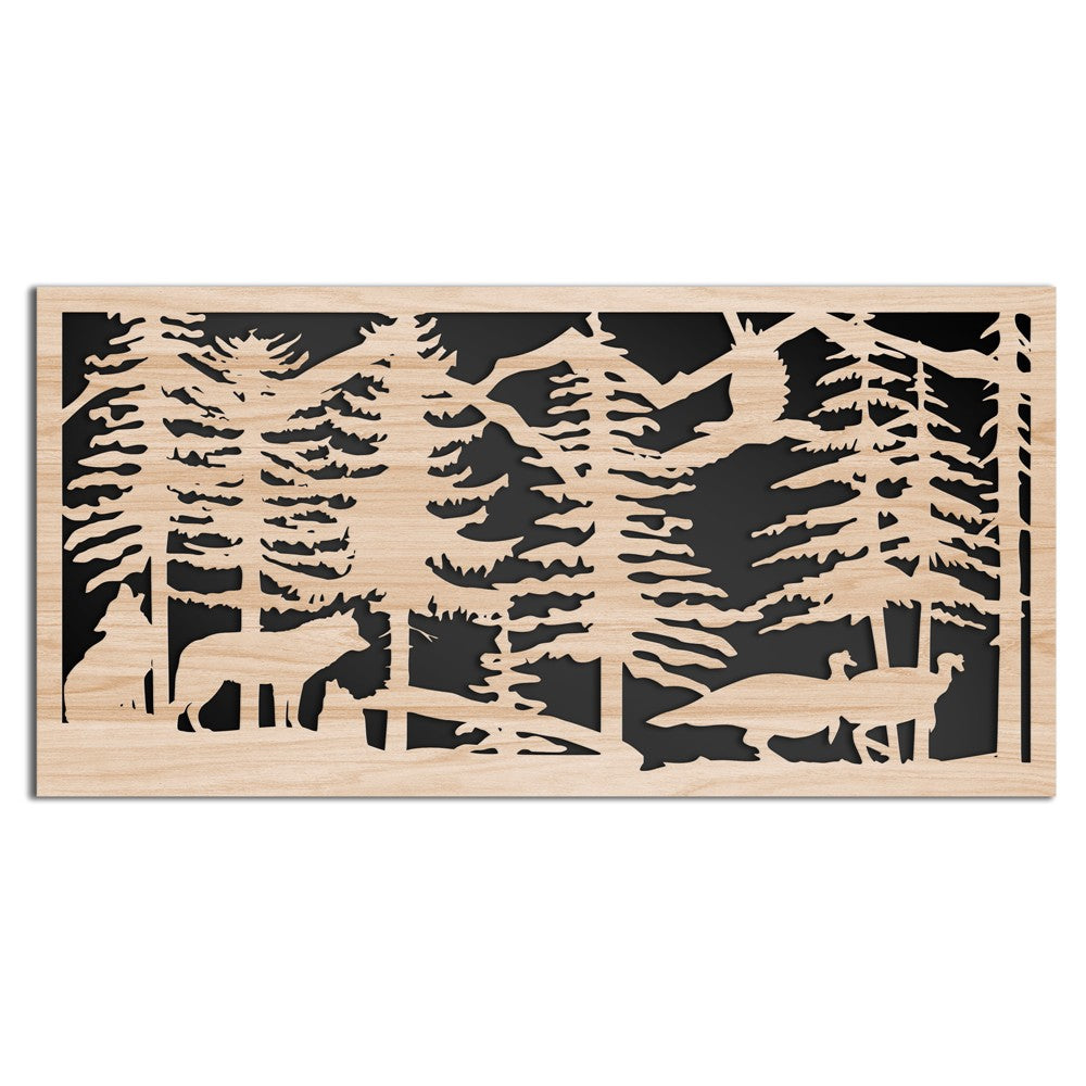 MOUNTAIN - Quadro arredo LASERCUT composito Legno e PVC Misura: 50x100 cm