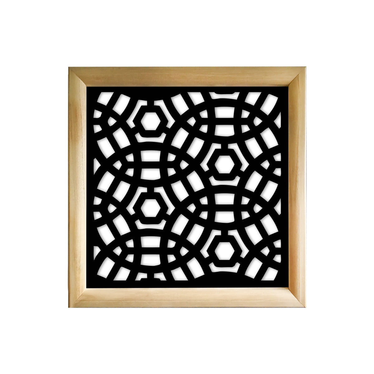 PELOTA MAYA - Moduli Decorativi in Legno e PVC Colore: nero, Misura: 48x48 cm