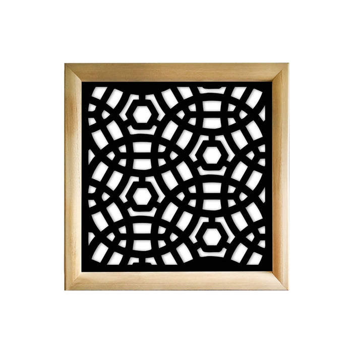 PELOTA MAYA - Moduli Decorativi in Legno e PVC Colore: nero, Misura: 48x48 cm