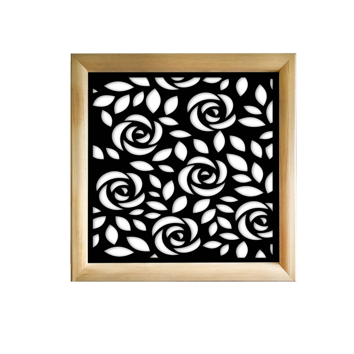 PETALI - Moduli Decorativi in Legno e PVC Colore: nero, Misura: 98x98 cm