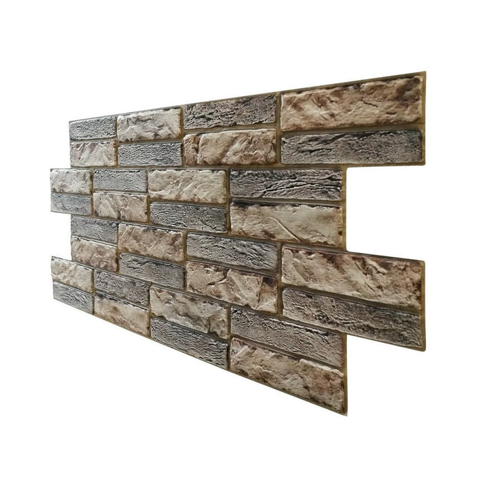 Pietra Espansa Scura - Pannelli per parete in PVC finta pietra scura effetto 3D 98x48cm x 0.4mm 2Pz 1Mq