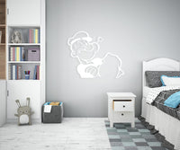 POPEYE - Adesivo murale wall sticker in vinile 55x65 cm Colore: bianco