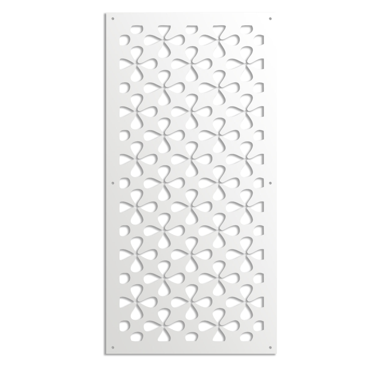 QUADRIFOGLIO - Pannello in PVC traforato - Parasole Colore: bianco, Misura: 73x148 cm