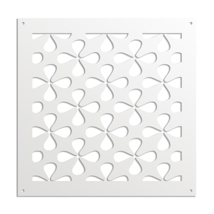 QUADRIFOGLIO - Pannello in PVC traforato - Parasole Colore: bianco, Misura: 73x73 cm