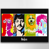 Quadro Canvas su telaio in legno BEATLES POP ART Misura: 70x100 cm