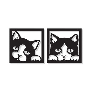 Quadro Coppia di Gatti Neri traforato Cat's 48 x 96 cm Colore: nero