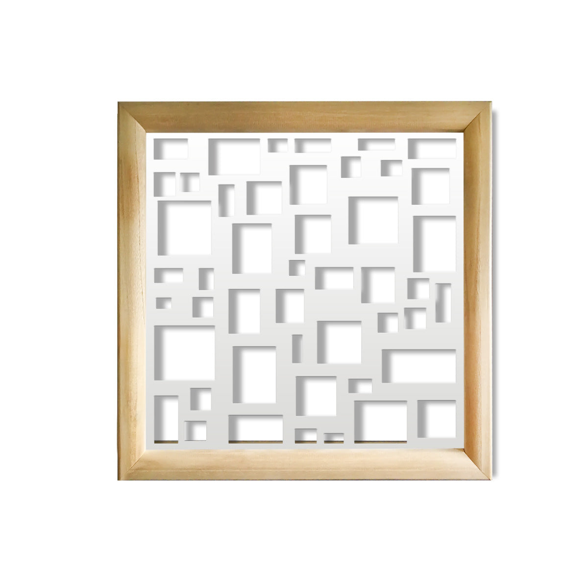 RANDOM - Moduli Decorativi in Legno e PVC Colore: bianco, Misura: 98x98 cm