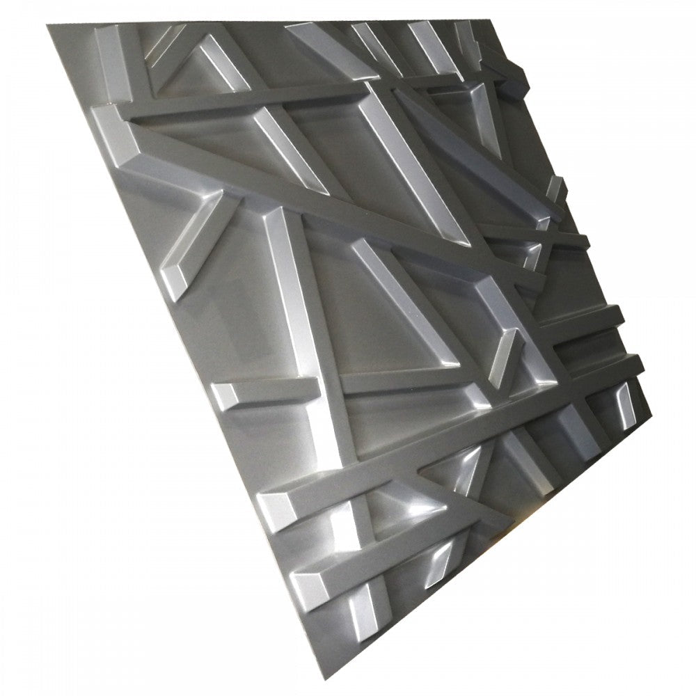 RANDOM grigio-metal-opaco - Pannello parete in PVC a rilievo 3D - 50cmX50cm - 1 Pz