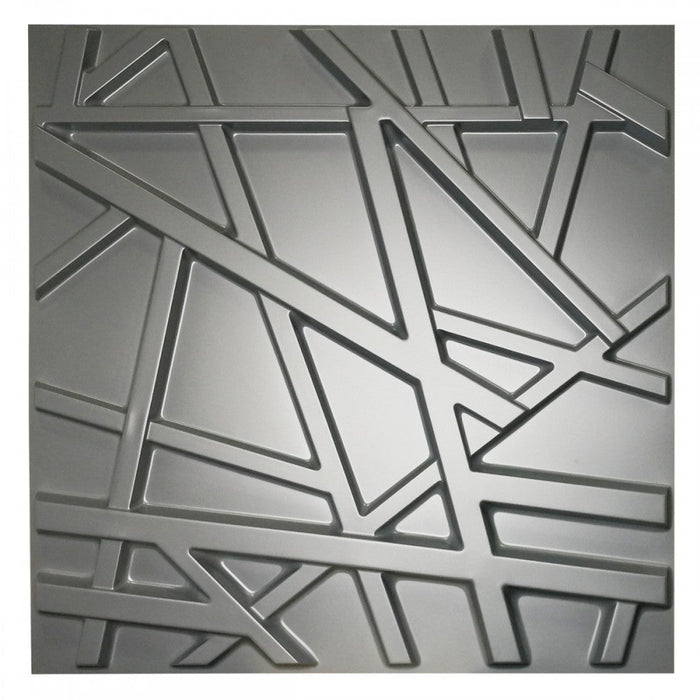 RANDOM grigio-metal-opaco - Pannello parete in PVC a rilievo 3D - 50cmX50cm - 1 Pz