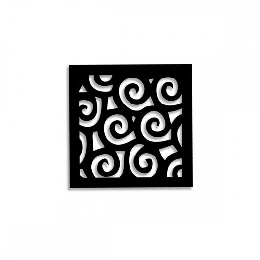 RICCI - Pannello Quadro arredo PVC traforato - PARASOLE Misura: 48x48 cm, Colore: nero