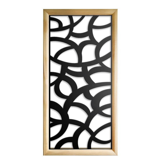 ROOTS - Moduli Decorativi in Legno e PVC Misura: 73x148 cm, Colore: nero