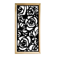 ROSES - Moduli Decorativi in Legno e PVC Misura: 73x148 cm, Colore: nero