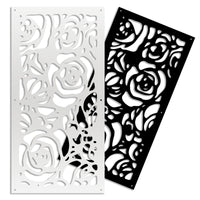 ROSES - Pannello in PVC traforato - Parasole Misura: 50x150 cm, Colore: nero