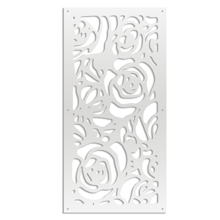 ROSES - Pannello in PVC traforato - Parasole Misura: 73x148 cm, Colore: bianco