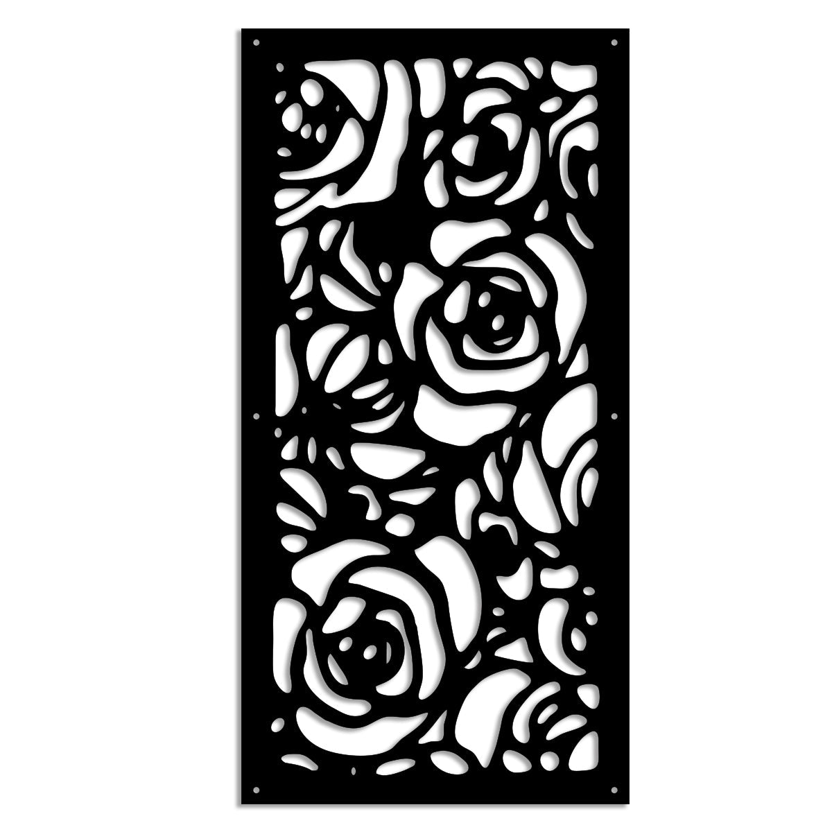 ROSES - Pannello in PVC traforato - Parasole Misura: 47x94 cm, Colore: nero