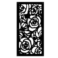 ROSES - Pannello in PVC traforato - Parasole Misura: 47x94 cm, Colore: nero