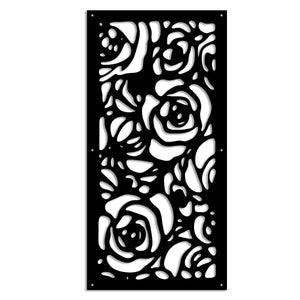 ROSES - Pannello in PVC traforato - Parasole Misura: 47x94 cm, Colore: nero