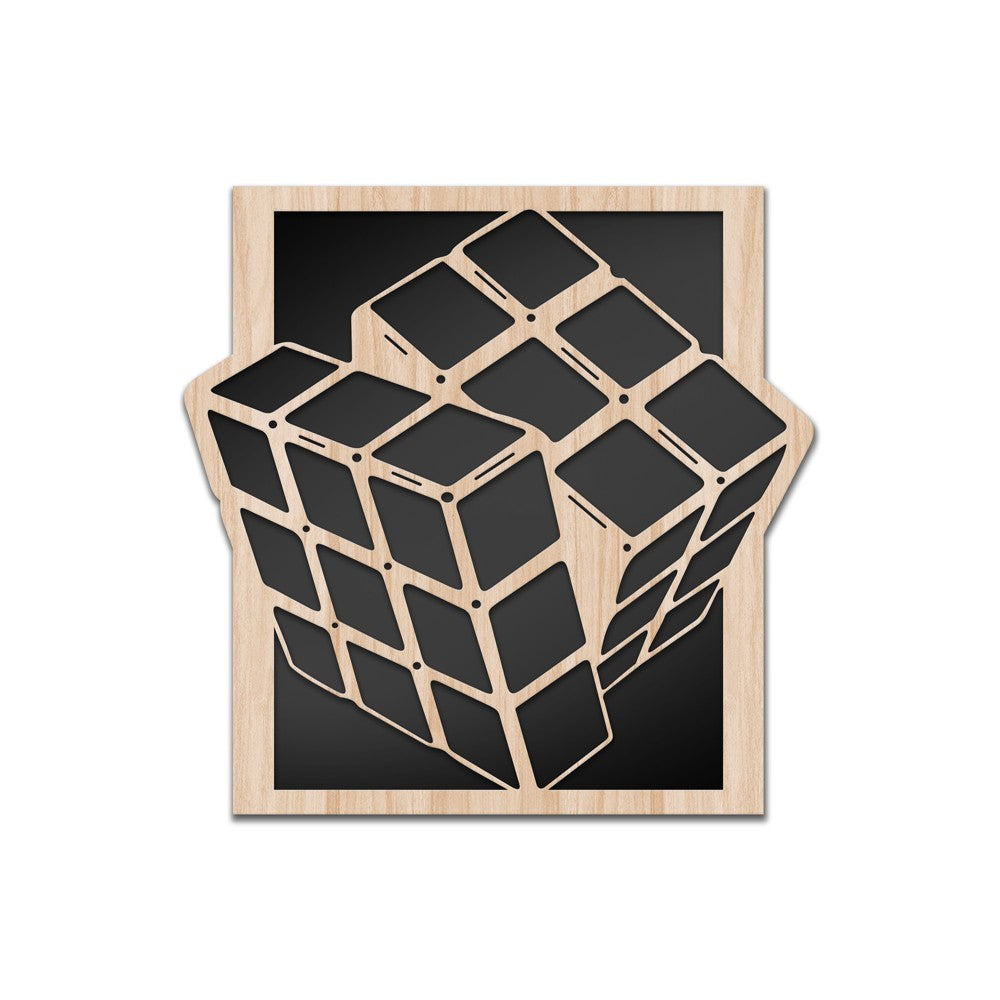 RUBIK - Quadro arredo LASERCUT composito Legno e PVC Misura: 40x40 cm