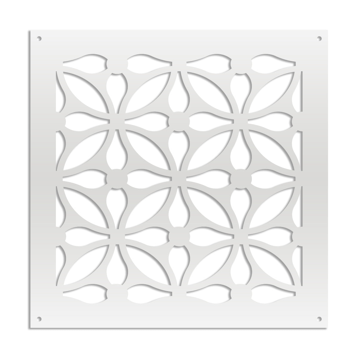 SAMURA - Pannello in PVC traforato - Parasole Misura: 48x48 cm, Colore: bianco