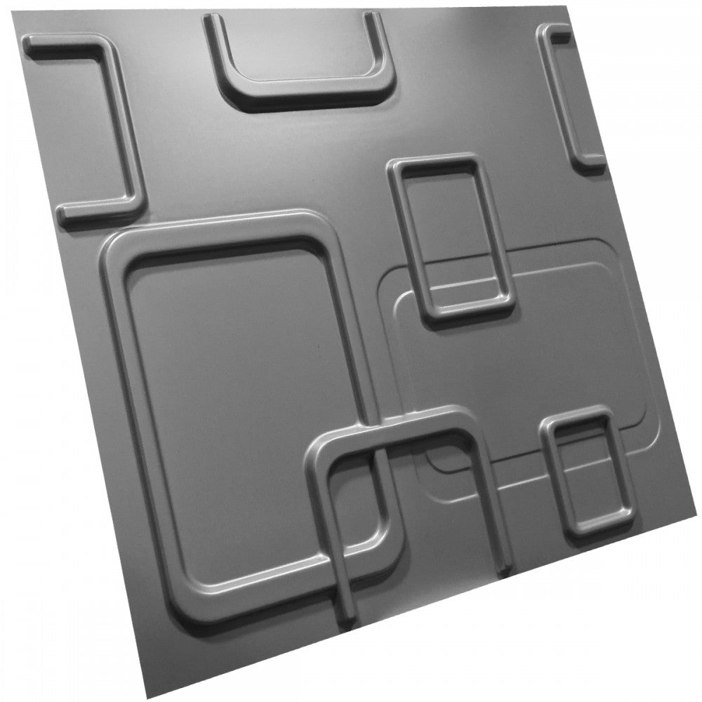 SMART grigio-metal-opaco - Pannello parete in PVC a rilievo 3D - 50cmX50cm - 1 Pz